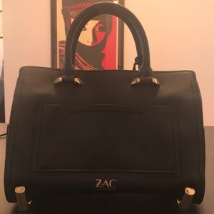 Zac Posen Daphne Saffiano Barrel Satchel - Black